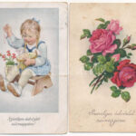 22 db VEGYES népnapi üdvözlő képeslap vegyes minőségben / 22 modern Name Day greeting motive postcards in mixed quality - Image 2