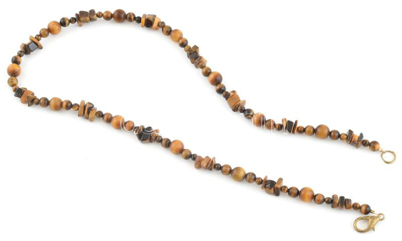 Nyaklánc, Tigrisszem, h: 52 cm