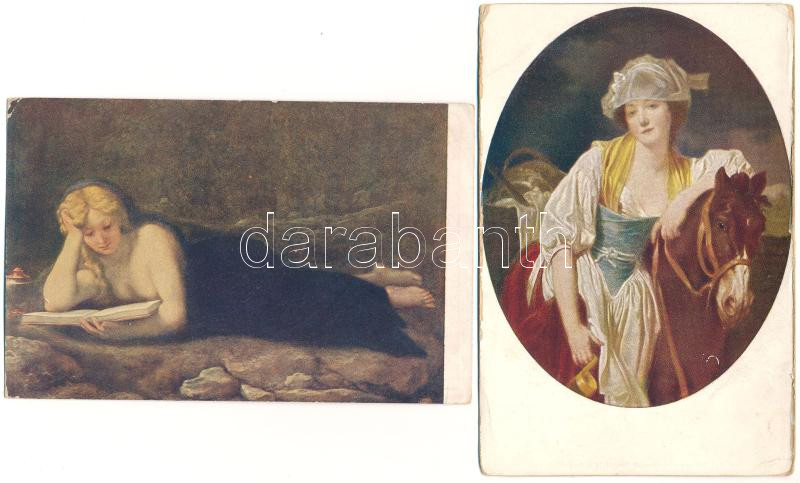 15 db RÉGI hölgy motívum képeslap vegyes minőségben / 15 pre-1945 lady motive postcards in mixed quality - Image 2