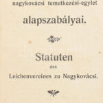 1912 A nagykovácsi temetkezési egylet alapszabályai, 16p