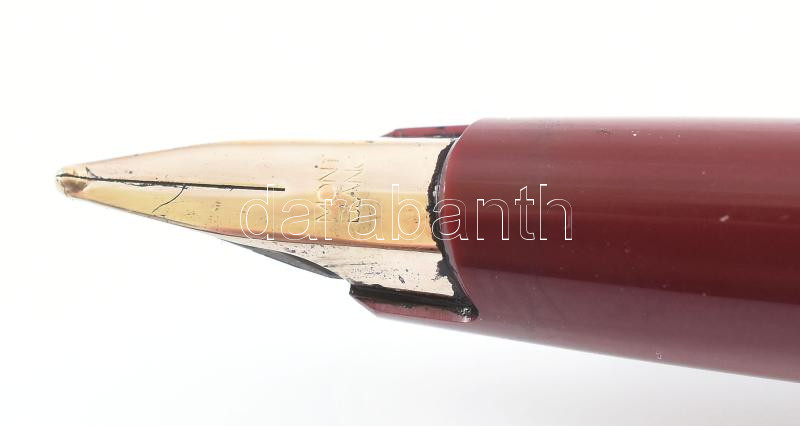 Montblanc bordó töltőtoll cca 1960. Megkímélt állapotban, hozzá bőr tolltartó 15,5 cm - Image 2