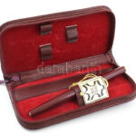 Montblanc bordó töltőtoll cca 1960. Megkímélt állapotban, hozzá bőr tolltartó 15,5 cm - Image 4