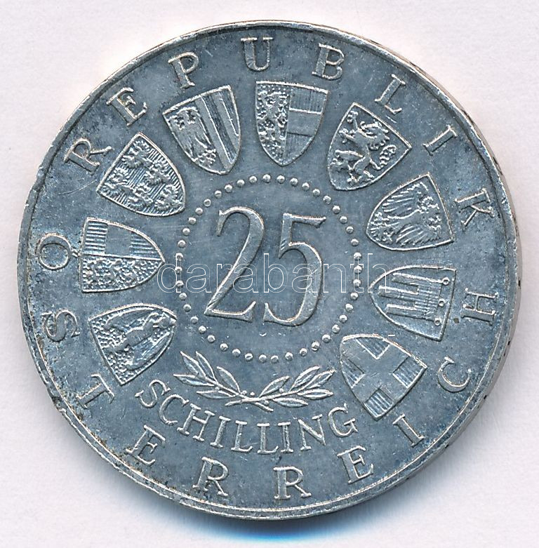 Ausztria 1958. 25Sch Ag 'Carl Auer von Welsbach' T:2 patina, ph Austria 1958. 25 Schilling Ag 'Carl Auer von Welsbach' C:XF patina, edge error Krause KM#2884 - Image 2