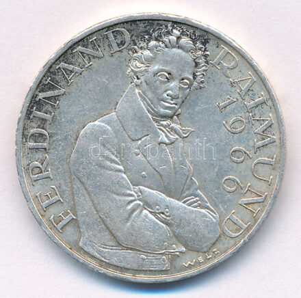 Ausztria 1966. 25Sch Ag '130 éve halt meg Ferdinand Raimund' T:1- patina Austria 1966. 25 Schilling Ag '130th Anniversary of the Death of Ferdinand Raimund' C:AU patina Krause KM#2899