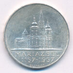 Ausztria 1957. 25Sch Ag '800 éves a Mariazelli kegytemplom' T:2,2- karc, kis ü. Austria 1957. 25 Schilling Ag '8th Centennial - Mariazell Basilica' C:XF,VF scratch, small ding Krause KM#2883