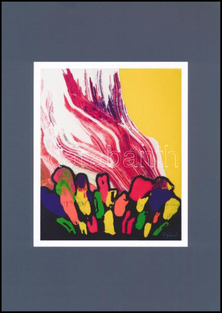 Gyúró István (1939-2021): Bármi történhet, 2006. Nyomdafesték-montázs (Computer grafika), papír, jelzett. Kép/nyomat méret: 15,5x12,5 cm