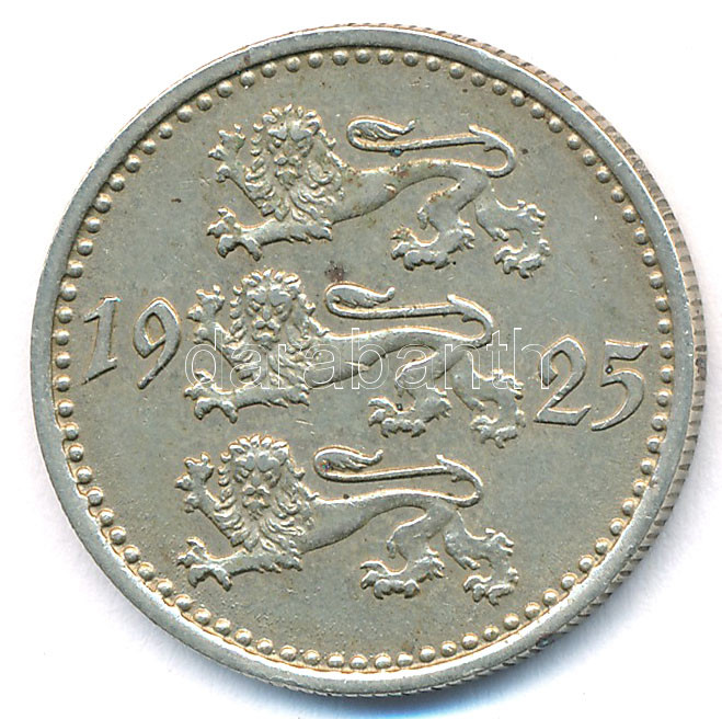 Észtország 1925. 10M Ni-sárgaréz T:2 Estonia 1925. 10 Marka Ni-brass C:XF Krause KM#4 - Image 2
