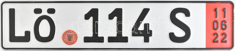 Német rendszámtábla, 11×52 cm