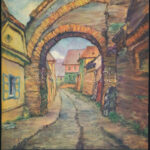 cca 1957 Sibiul Vechi (Nagyszeben, Sibiu), képeslapfüzet 12 db nagyalakú képeslappal, 20x15 cm