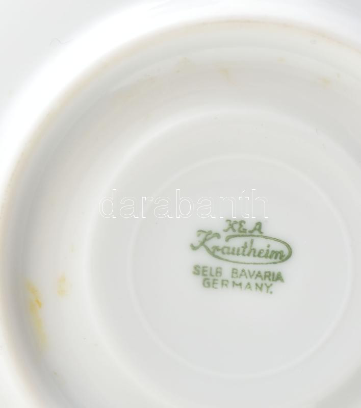 Krautheim Bavaria porcelán mokkás csésze és alj. Matricás, jelzett, hibátlan. - Image 2