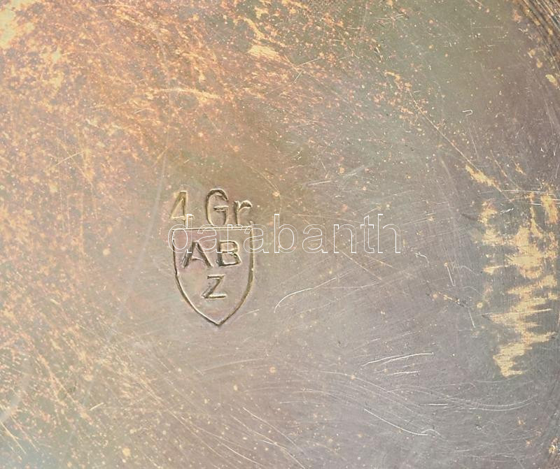 2 db monogramos ezüstözött alpakka pohár, 1 db kávékiöntő, 1 db tejkiöntő - Image 3