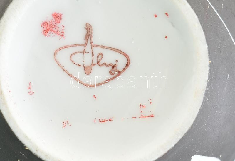 Kolozsvári porcelán gyár vázácska. Matricás, jelzett, apró kopásnyomokkal. m: 7 cm, d: 6,5 cm - Image 2