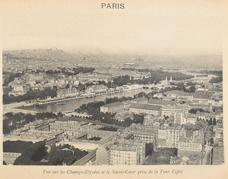 cca 1910 Paris et ses Environs. 54 Photogravures de N. D. Phot. Korabeli illusztrált egészvászon-kötés, aranyozott lapélekkel, kopott, foltos borítóval, de belül jó állapotban, 18x25 cm - Image 2