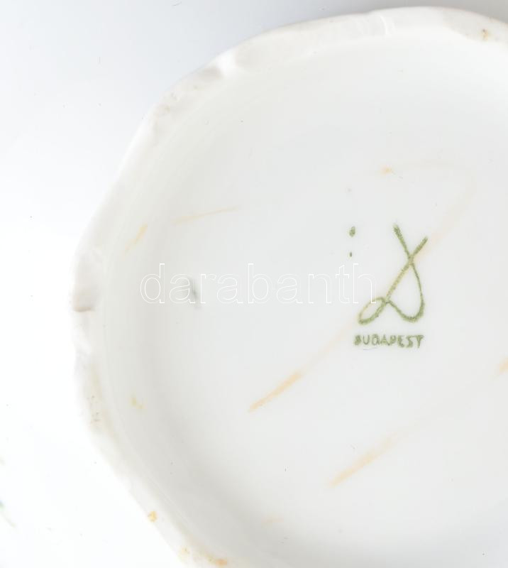 Drasche porcelán, 3 db: Teáskanna, tej kiöntő, cukortartó, matricás, apró kopásnyomokkal - Image 2