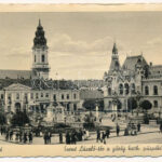 Nagyvárad, Oradea; Szent László tér a Görögkatolikus püspöki palotával. leporellólap 10 képpel / square, Greek Catholic bishop's palace (EK)
