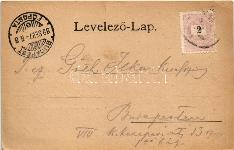 1899 (Vorläufer) Vajdahunyad, Hunedoara; Vajdahunyad vára / castle (szakadás / tear) - Image 2