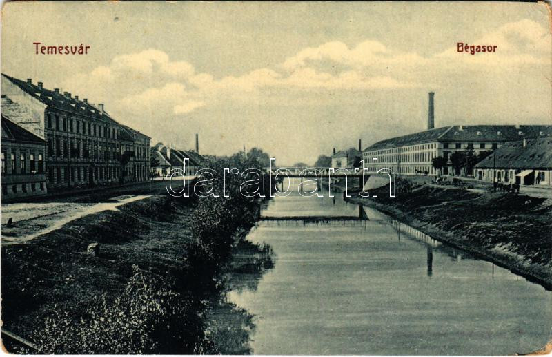 Temesvár, Timisoara; Béga sor, dohánygyár. W.L. Bp. 2034. Gerő Manó kiadása / riverside, tobacco factory (EK)