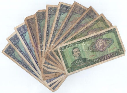 Románia 1966. 50L (2x) + 1966. 100L (9x) T:III-,IV Romania 1966. 50 Lei (2x) + 1966. 100 Lei (9x) C:VG,G