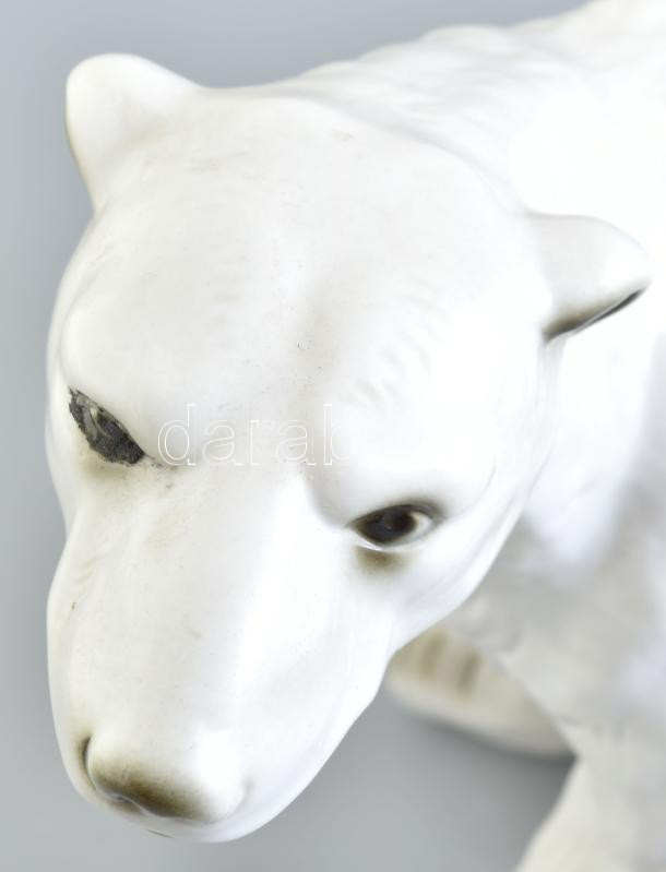 Royal Dux jegesmedve porcelán. Kézzel festett, jelzett, minimális kopással 32x40 cm - Image 2