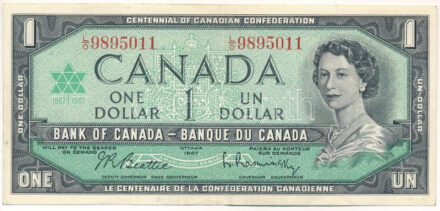Kanada 1967. 1D 'A Kanadai Konföderáció centenáriuma' emlékkiadás T:III Canada 1967. 1 Dollar 'Centennial of Canadian Confederation' commemorative issue C:F Krause P#84