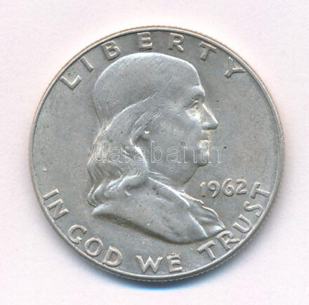 Amerikai Egyesült Államok 1962D 1/2$ Ag 'Franklin' T:2 USA 1962D 1/2 Dollar Ag 'Franklin' C:XF Krause KM#199
