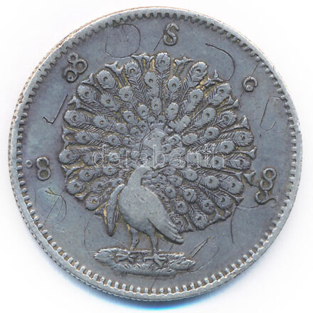 Mianmar 1853. 1K Ag T:2- karc Myanmar 1853. 1 Kyat Ag C:VF scracth Krause KM# 10