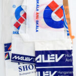12 db retro szocereál reklám szatyor. Malév. Aranypók, Centrum, Skála