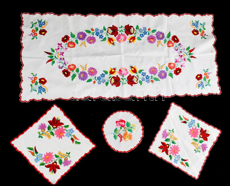 Kalocsai mintás terítő szett 80x37 cm + 4 kisebb