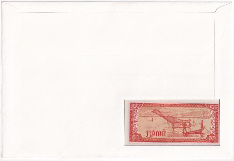 Kambodzsa 1979. 1/2R felbélyegzett borítékban, bélyegzéssel T:I Cambodia 1979. 1/2 Riel in envelope with stamp and cancellation C:UNC - Image 2
