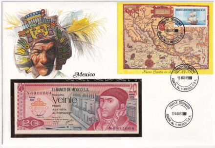 Mexikó 1977. 20P felbélyegzett borítékban, bélyegzéssel T:I Mexico 1977. 20 Pesos in envelope with stamp and cancellation C:UNC