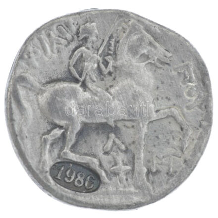 Ókori Görögország Kr.e. ~400 Tetradrachma replika '1986' beütéssel T:1- Ancient Greece BC. ~400 Tetradrachme replica with '1986' hallmark C:AU