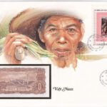Vietnam 1976. 1D felbélyegzett borítékban, bélyegzéssel T:I Vietnam 1976. 1 Dong in envelope with stamp and cancellation C:UNC