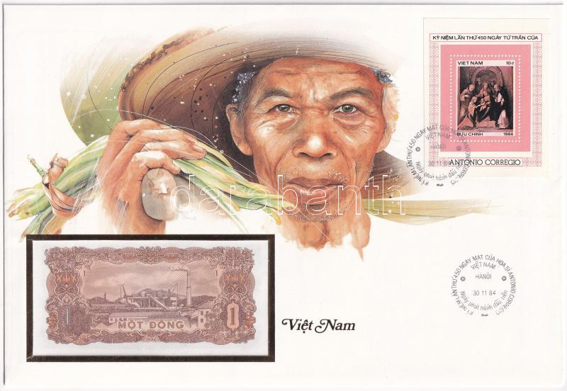 Vietnam 1976. 1D felbélyegzett borítékban, bélyegzéssel T:I Vietnam 1976. 1 Dong in envelope with stamp and cancellation C:UNC