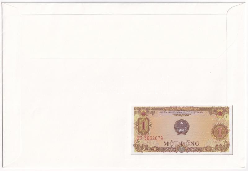 Vietnam 1976. 1D felbélyegzett borítékban, bélyegzéssel T:I Vietnam 1976. 1 Dong in envelope with stamp and cancellation C:UNC - Image 2