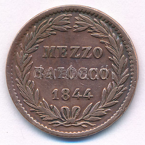 Olasz Államok / Pápai Államok 1844B 1/2b Cu 'XVI. Gergely' T:2- patina, kis ph Italian States / Papal States 1844B 1/2 Baiocco Cu 'Gregory XVI' C:VF patina, small edge error Krause KM#1319 - Image 2