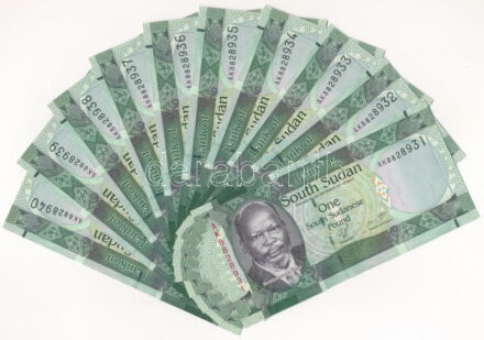 Dél-Szudán DN (2011) 1P (10x) sorszámkövetők 'AK 8828931 - AK 8828940' T:I South Sudan ND (2011) 1 Pound (10x) consecutive serials 'AK 8828931 - AK 8828940' C:UNC Krause P#5