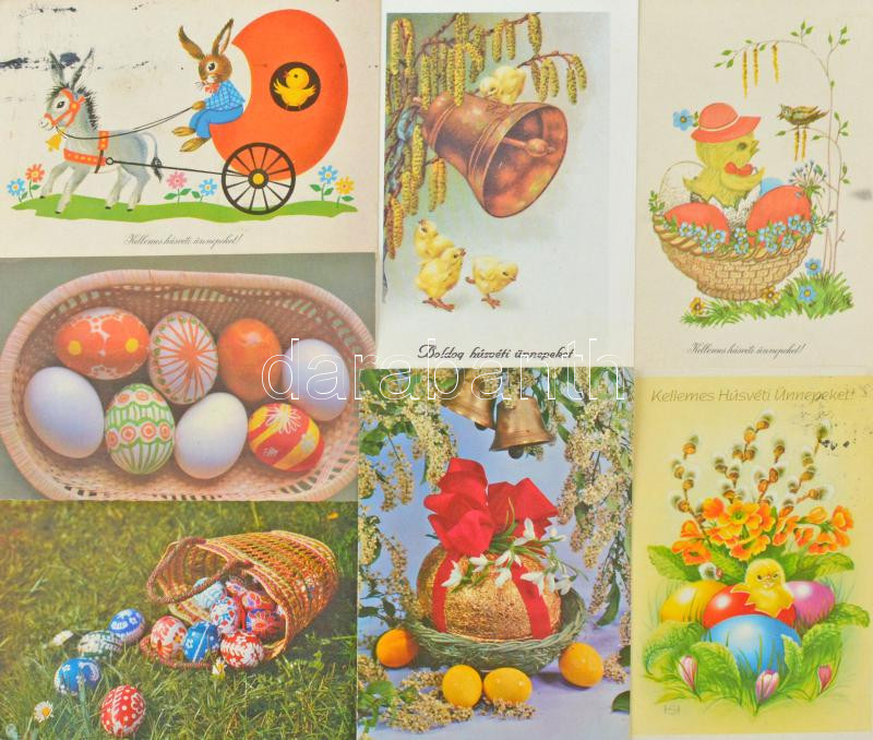 Kb. 200 db MODERN húsvéti üdvözlő motívum képeslap / Cca. 200 modern Easter greeting motive postcards