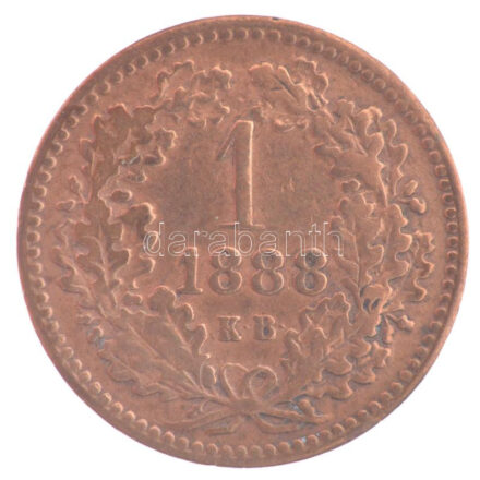 1888KB 1kr Cu 'Középcímer' T:2- Adamo M4.1