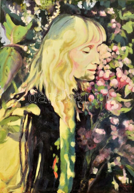 Borbély jelzéssel: Női portré. Olaj, farost. 70x50 cm