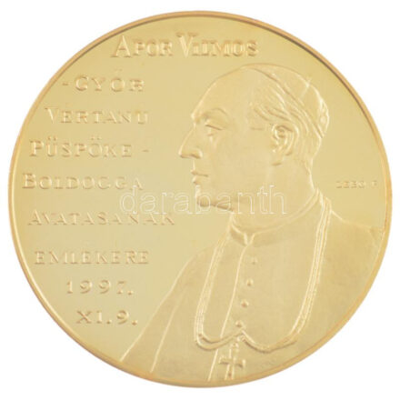 Lebó Ferenc (1960-) DN 'Apor Vilmos' kétoldalas aranyozott Cu emlékérem kapszulában (42mm) T:1- (PP)