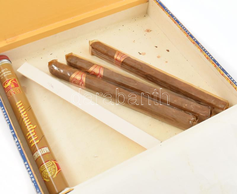 Flor de Tabacos de Partagas Habana fa szivaros doboz, tartalommal, hiányos 20,5x18x4 cm - Image 2