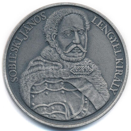 1983. 'Sobieski János lengyel király / Szécsény visszafoglalása emlékére 1683-1983' kétoldalas ezüstpatinázott bronz emlékérem (42,5mm) T:1-