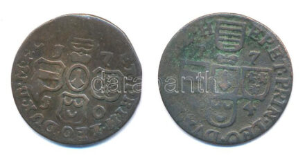 Franciaország / Liege 1744-1750. 1L Cu 'Bajor János Teodor' (2xklf) T:3 France / Liege 1744-1750. 1 Liard 'John Theodore of Bavaria' (2xdiff) C:F Krause KM#155