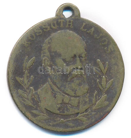 DN 'Kossuth Lajos / Szabadság, Egyenlőség, Testvériség 1848' kétoldalas bronz emlékérem füllel (30mm) T:3