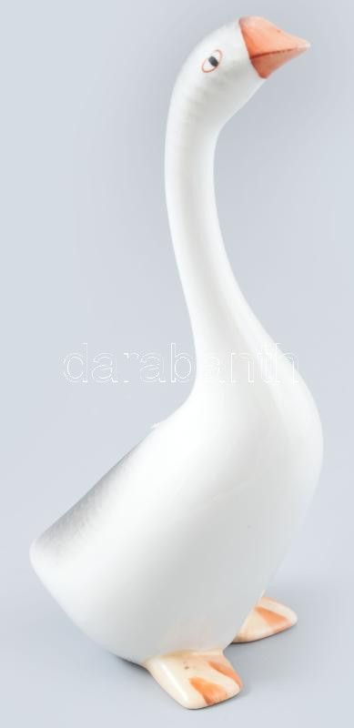 Hollóházi Házilúd / liba, jelzett, hibátlan, m: 15,5 cm