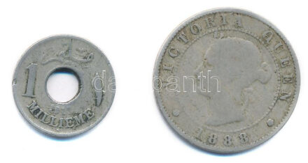 Egyiptom 1917. 5m Cu-Ni + Jamaika 1888. 1/2P Cu-Ni 'Viktória' T:2- patina Egypt 1917. 5 Milliemes Cu-Ni + Jamaica 1888. 1/2 Penny Cu-Ni 'Victoria' C:VF patina Krause KM#315, KM#16