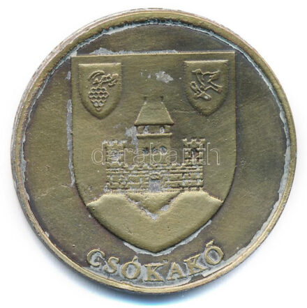 DN 'Csókakő / Az első köztéri Horthy Miklós szoborért!' kétoldalas bronz emlékérem (42mm) T:1- patina