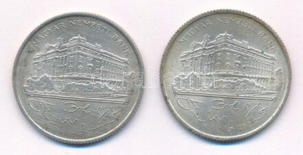 1993. 200Ft 'MNB' Ag (2x) T:2 patina Adamo F13