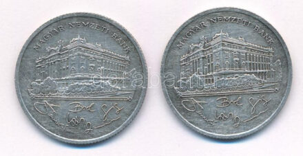 1992. 200Ft 'MNB' Ag (2x) T:2 patina Adamo F13