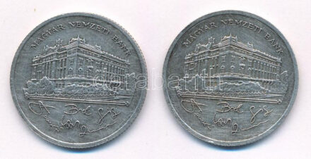 1992. 200Ft 'MNB' Ag (2x) T:2 patina Adamo F13